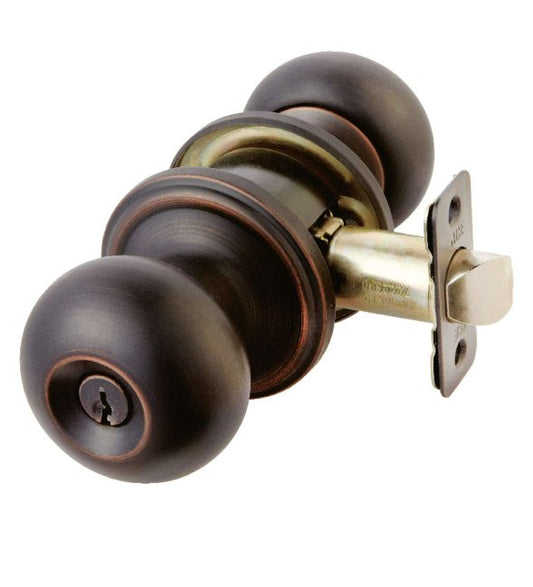 Colonial Oil Rubbed Bronze Entry Lockset 1 - 3/4 in. - MK Sauder SurplusDoor Konob