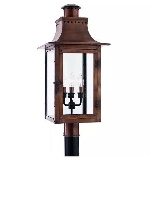 Chalmers 3 Light 26" Tall Post Lantern with Clear Glass - CM9012AC - MK Sauder Surplus