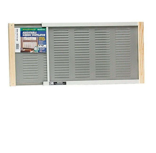 Frame Window Screen 10" H with Mesh, Adjustable 21 - 37" W, Hard Wood & Aluminum - MK Sauder Surplus