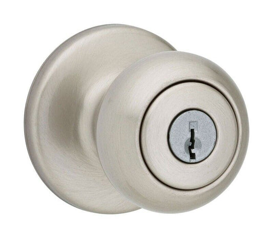 KWIKSET 94002-821 Security Cove Entry Lockset, Satin Nickel Door Knob - MK Sauder Surplus