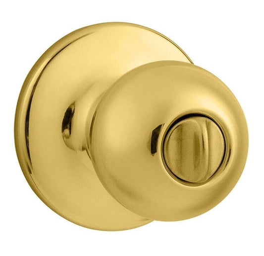 Kwikset Polo Polished Brass Privacy Knob Right or Left Handed - 93001-873 - MK Sauder Surplus