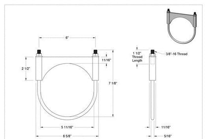 Pack of 4 - U-Bolt Clamp - 5 Inch - MK Sauder Surplus