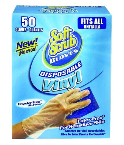 Soft Scrub 1 Size Fits All Vinyl Disposable Glove (50-Pack) 11250-16 - MK Sauder Surplus