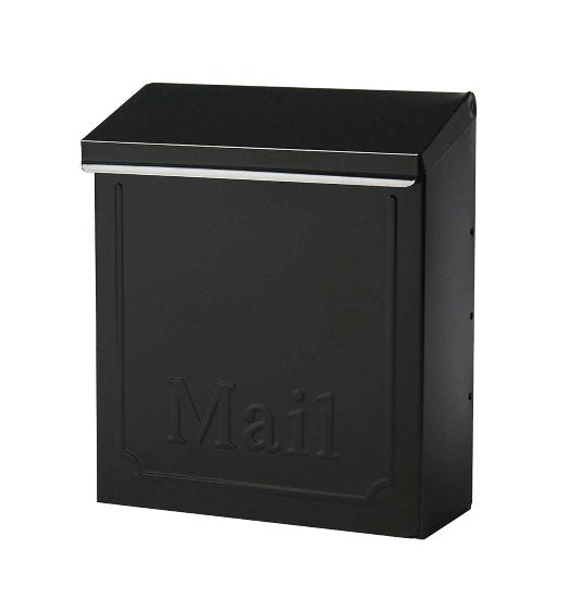 Townhouse Classic Galvanized Steel Wall Mount Black Mailbox - MK Sauder SurplusMailbox