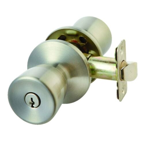 Tulip Satin Stainless Steel Entry Lockset 1-3/4 in - 3921N - MK Sauder Surplus