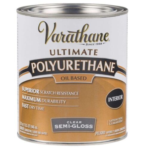 Varathane Oil-Based Ultimate Polyurethane, Quart, Clear Semi-Gloss Finish - MK Sauder Surplus